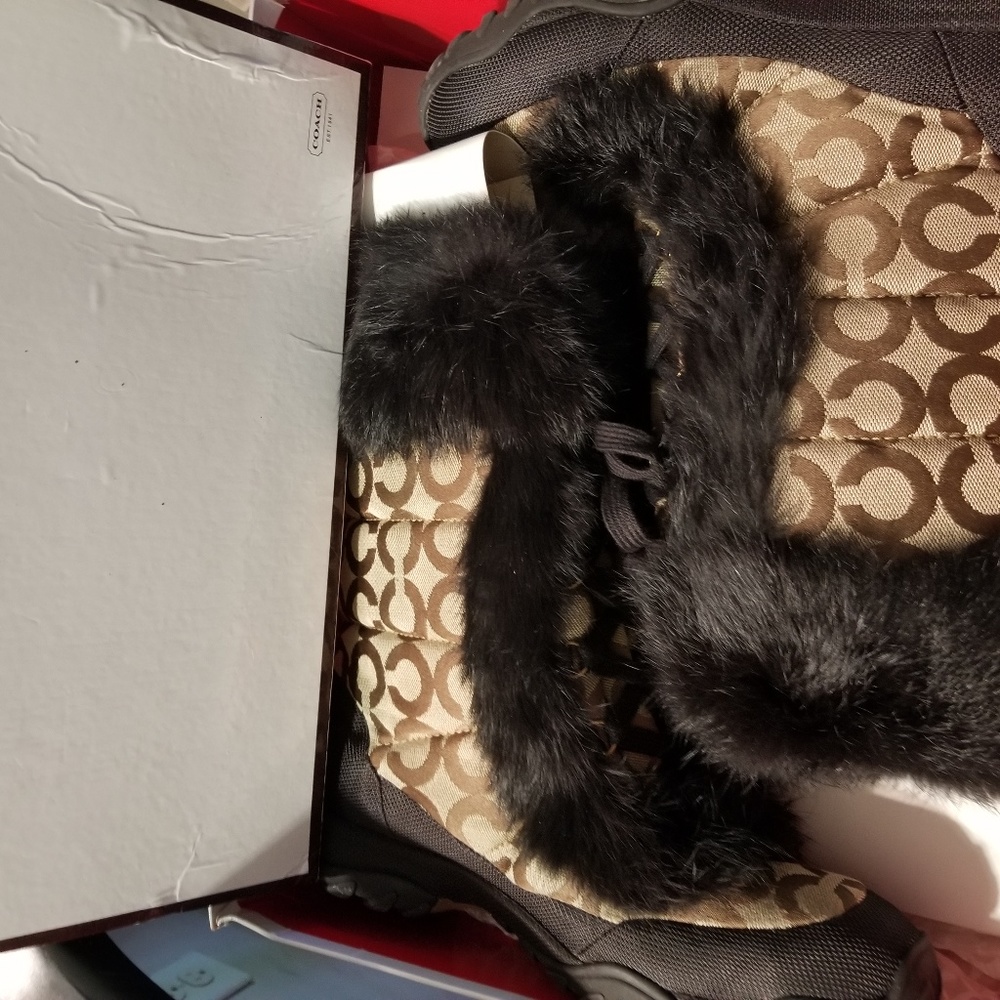 Coach Boots w/Fur